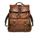 Brown bleecker leather backpack