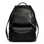 Black leather backpack