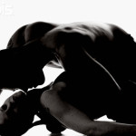 Silhouette of intimate couple