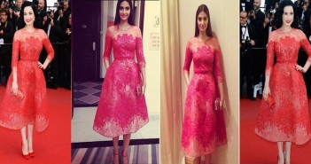 Sonam Kapoor and Dita von teese in Elie Saab