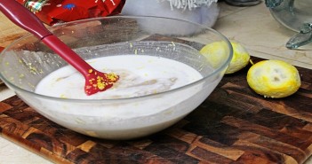 Lemon juice, honey, and milk cream