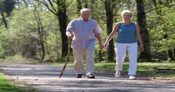 Walking through the park